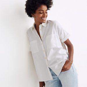 Madewell white cotton courier shirt XS